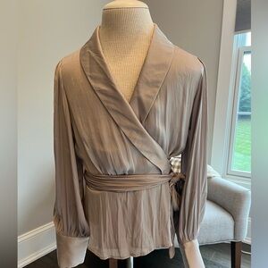 Banana Republic NWT Light Taupe Wrap Blouse